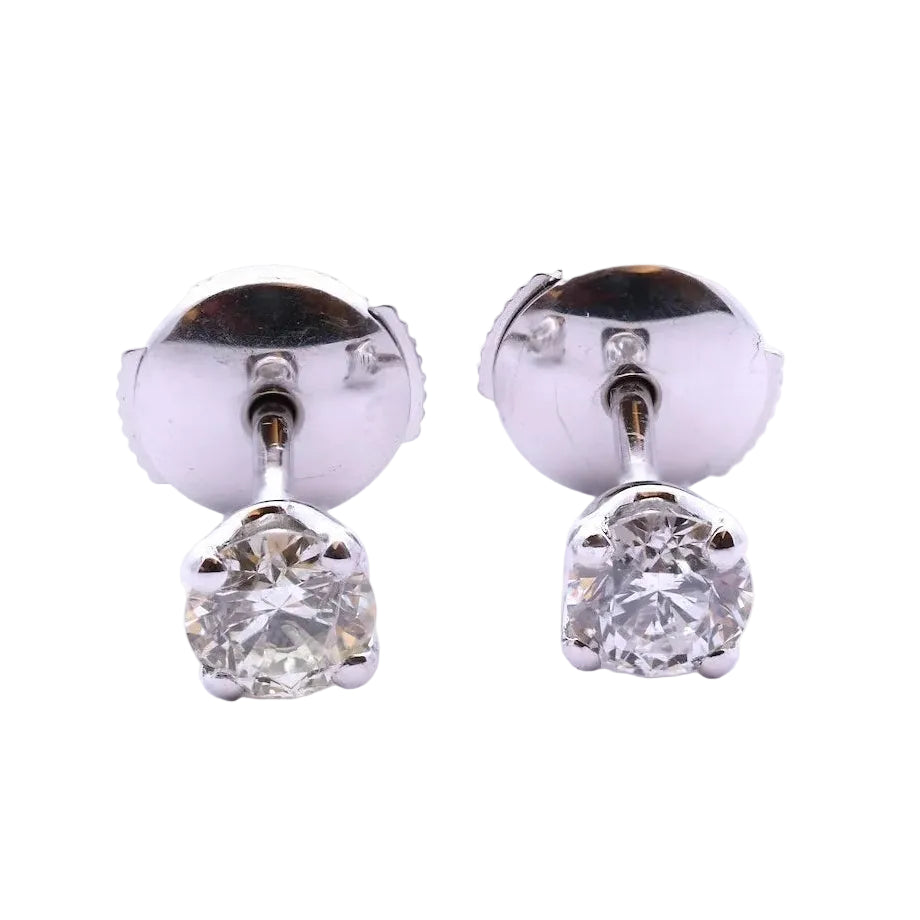 Boucles d'oreilles Puces en or blanc et diamants