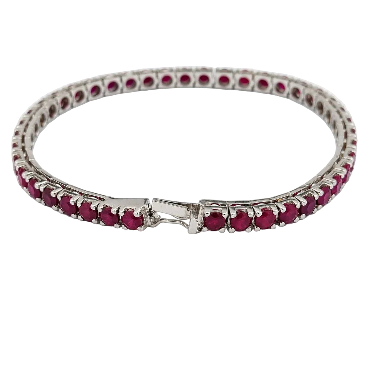 Bracelet Ligne en or blanc et rubis
