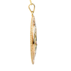 Pendentif AUGIS + qu’hier – que demain en or jaune et rubis