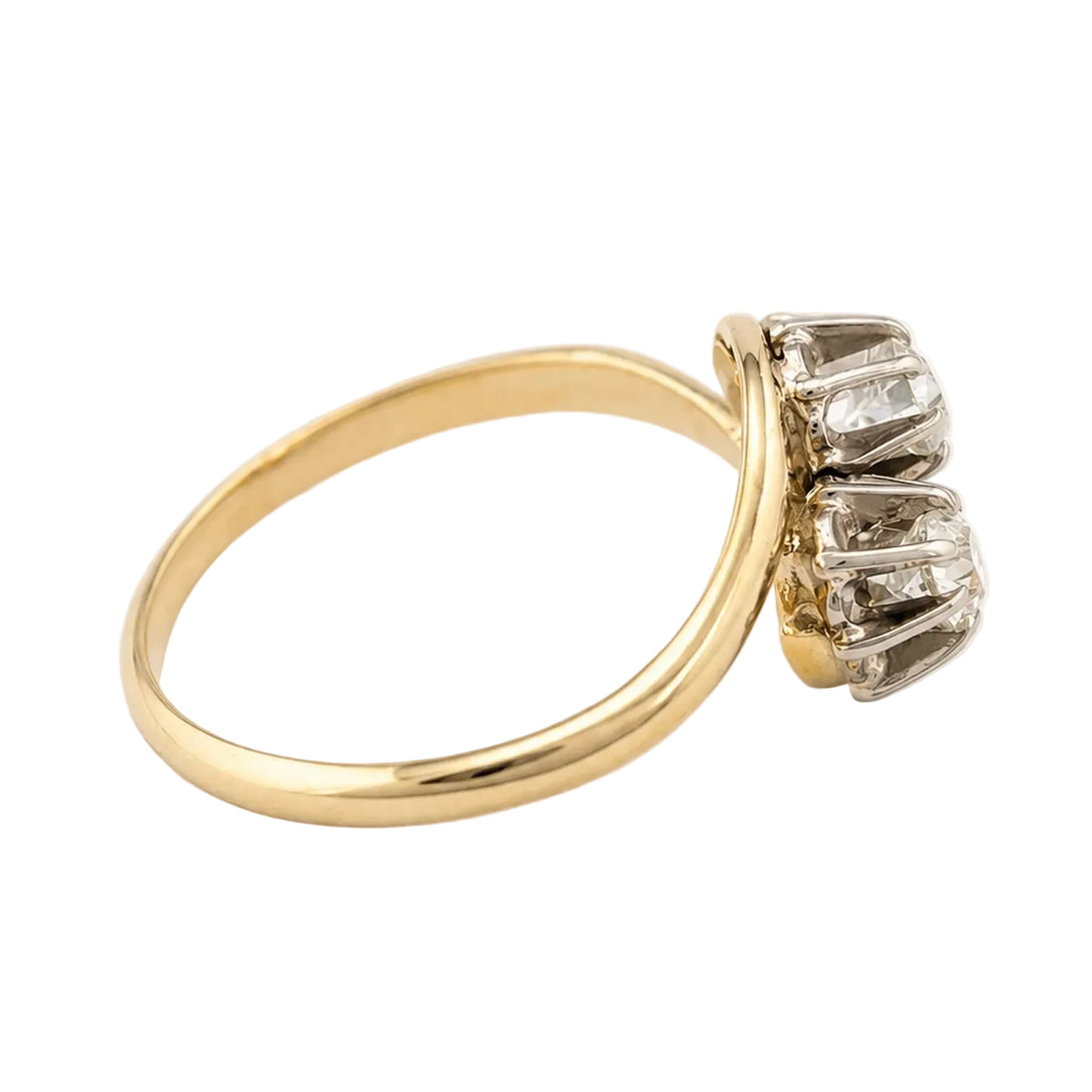Bague Toi & Moi en or blanc, or jaune et diamants