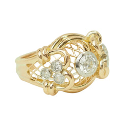Bague Tank en or jaune et diamants