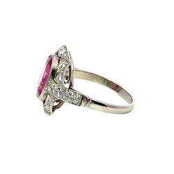Bague Entourage en platine, tourmaline et diamants