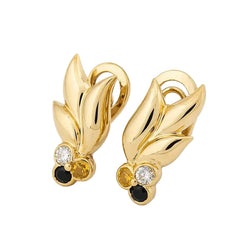 Boucles d’oreilles Clips en or jaune, saphirs et diamants