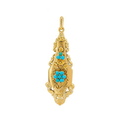 Pendentif en or jaune et turquoise