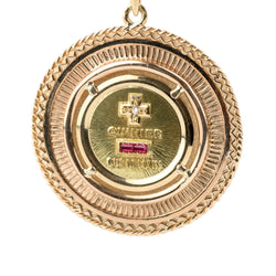 Pendentif AUGIS + qu’hier – que demain en or jaune et rubis