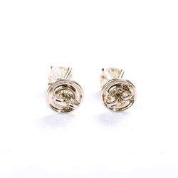 Boucles d'oreilles puces en or blanc et diamants
