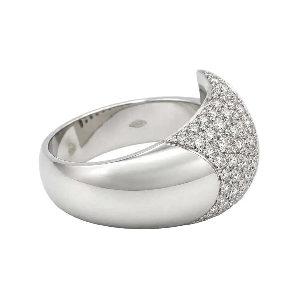 Bague Bandeau en or blanc et diamants