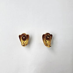Boucles d'oreilles en or blanc, or jaune et diamants