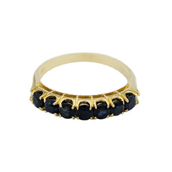 Bague Alliance en or jaune et saphirs