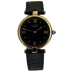 Montre CARTIER "Must de Vendôme" en vermeil et cuir