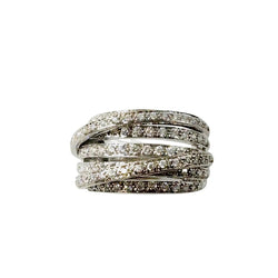 Bague Bandeau en or blanc et diamants