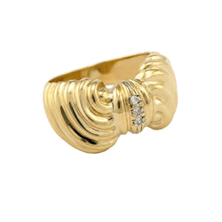 Bague en or jaune et diamants
