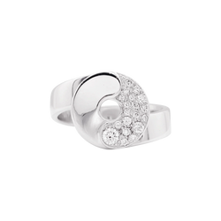 Bague Pavée DINH VAN "Double Sens" en or blanc et diamants