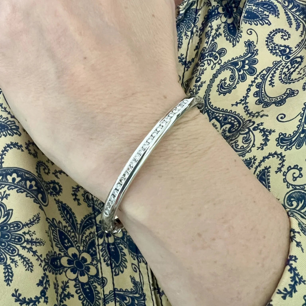 Bracelet Jonc en or blanc et diamants