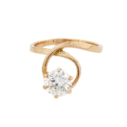 Bague Solitaire en or jaune et diamant