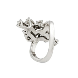 Bague en or blanc et diamants