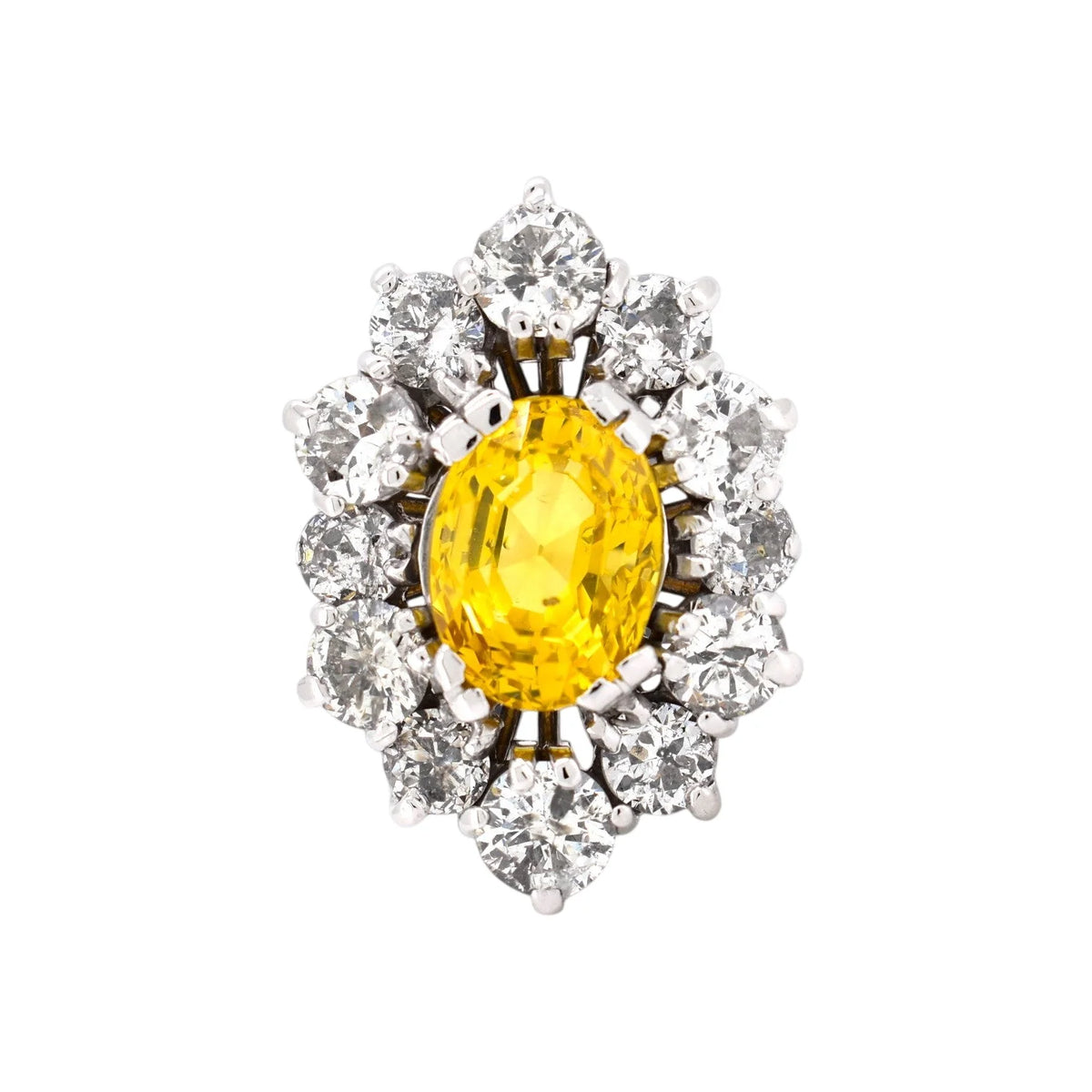 Bague Pompadour en or blanc, saphir et diamants