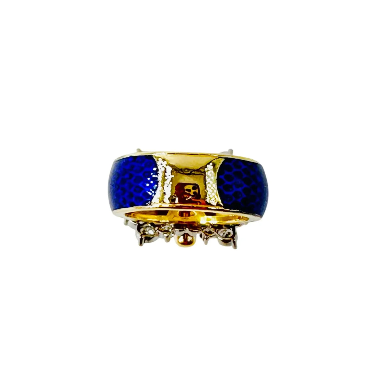 Bague FRED Ceinture en or jaune, or blanc, émail et diamants