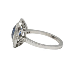 Bague Entourage en platine, saphir et diamants