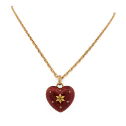 Collier Pendentif FABERGÉ en or jaune, émail et diamants