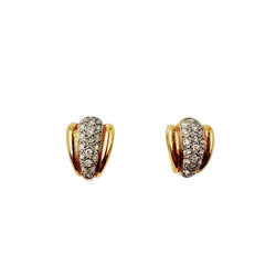 Boucles d'oreilles en or blanc, or jaune et diamants