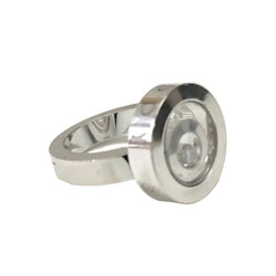 Bague Solitaire CHOPARD "Happy Spirit" en or blanc et diamant