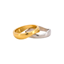 Bague Alliance CARTIER Nouvelle Vague en or blanc et or jaune