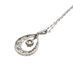 Collier Pendentif en or blanc, platine et diamants