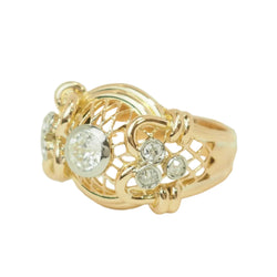 Bague Tank en or jaune et diamants