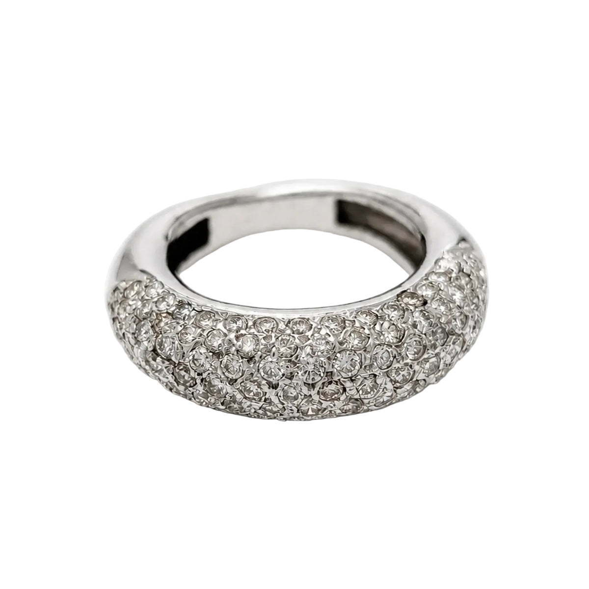 Bague Jonc en or blanc et diamants