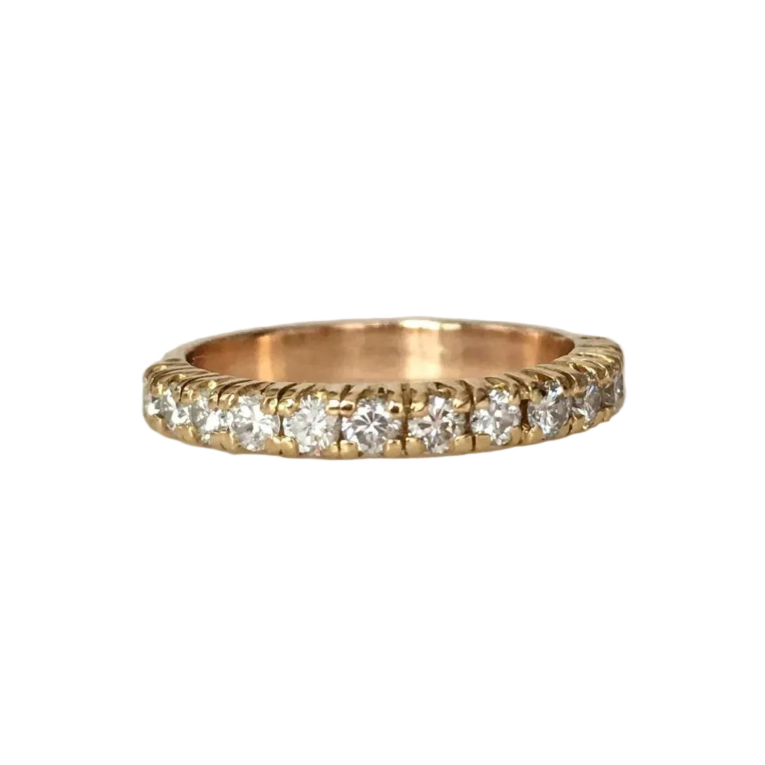 Bague Alliance en or jaune, or rose et diamants