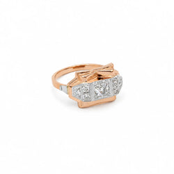 Bague Tank en or rose et diamants