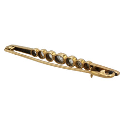 Broche Barrette en or jaune, platine et diamants