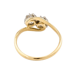 Bague Toi & Moi en or blanc, or jaune et diamants