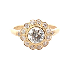 Bague Entourage en or jaune et diamants