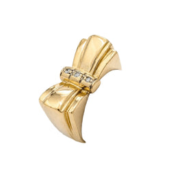 Bague Tank en or jaune et diamants