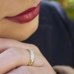 Bague Pavée en or jaune et diamants