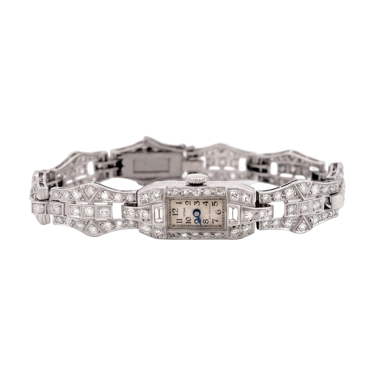 Montre en or blanc, platine et diamants