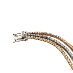 Bracelet Ligne en or blanc, or jaune, or rose et diamants