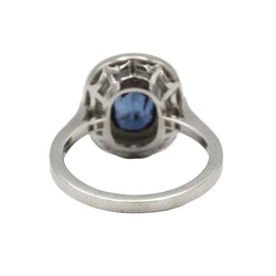 Bague Entourage en platine, saphir et diamants