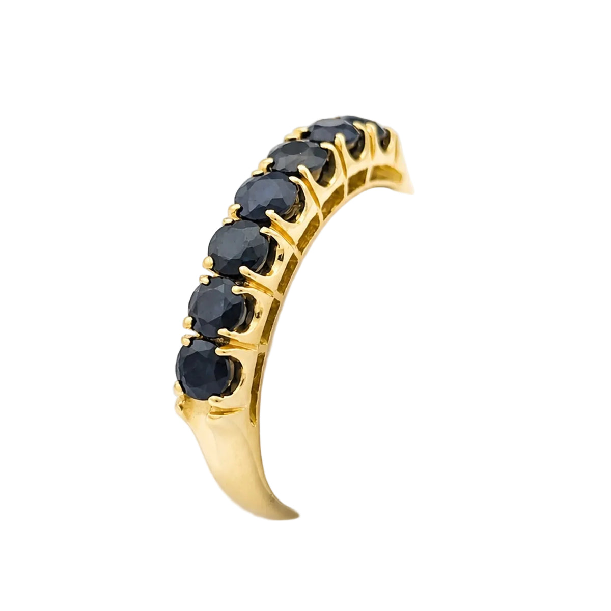 Bague Alliance en or jaune et saphirs