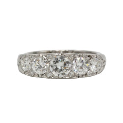 Bague Jarretière en platine et diamants