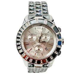 Montre DIOR "Christal" en acier, cristal saphir et diamants
