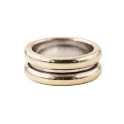 Bague Bandeau POIRAY "Symboles" en or blanc, en or jaune et en or rose