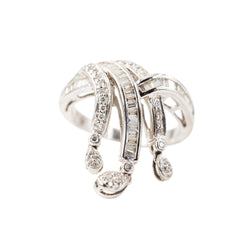 Bague Rubans en or blanc et diamants