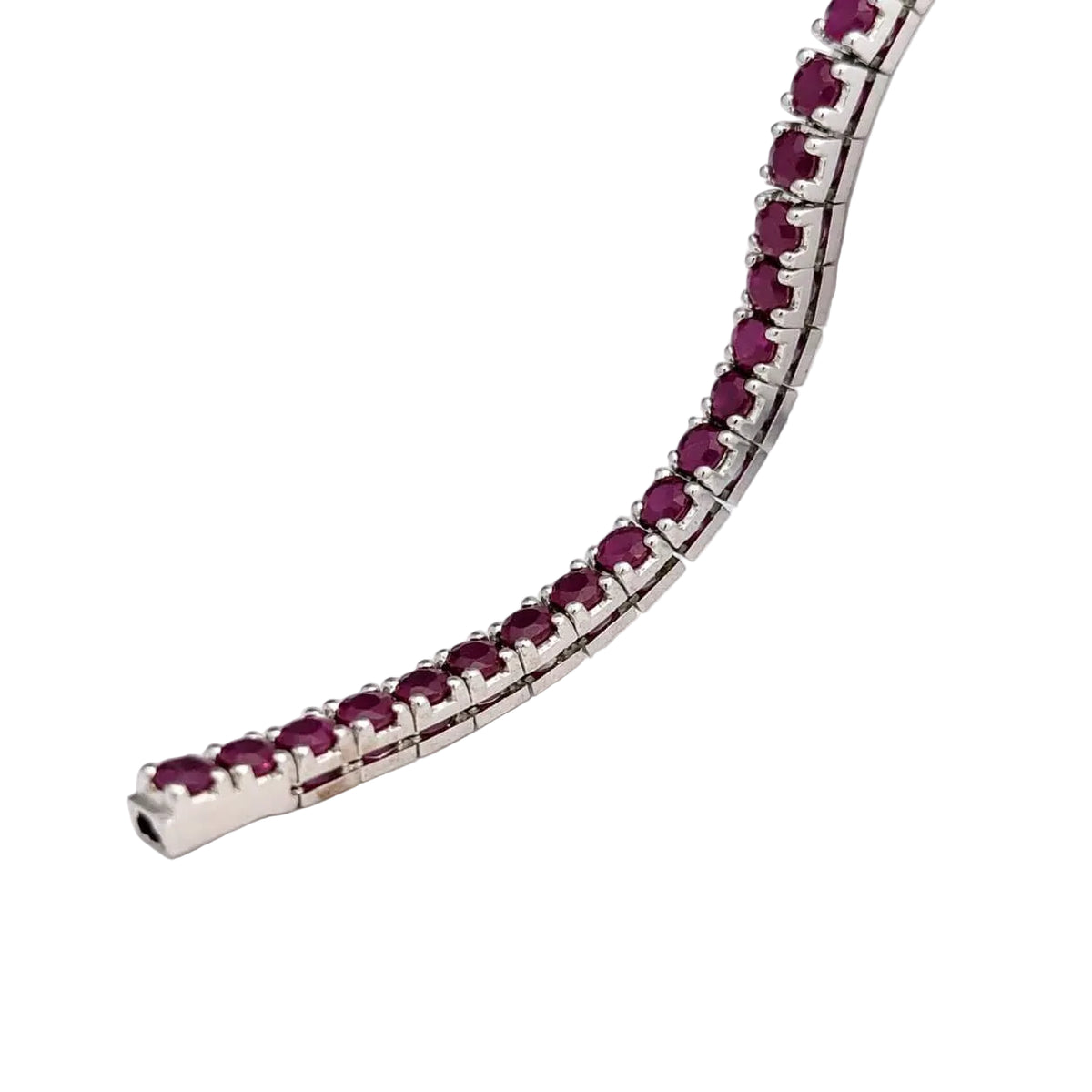 Bracelet Ligne en or blanc et rubis