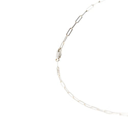 Collier Pendentif DINH VAN "Menottes Double Coeurs R9" en or blanc et diamants