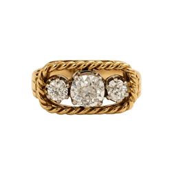 Bague Trilogie en or jaune et diamants
