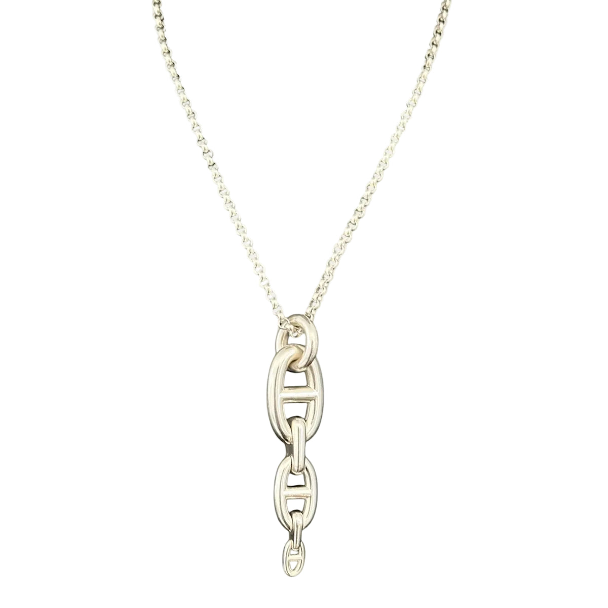 Collier Pendentif HERMÈS "Chaîne d'ancre enchaînée" GM en argent
