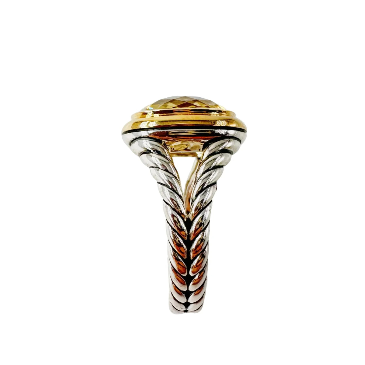 Bague DAVID YURMAN "Albion" en or jaune, argent et citrine